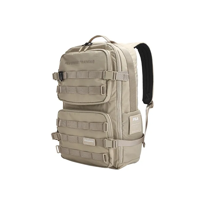 FILA Athletics Fabric Backpack Large Size Unisex Stone Sand Khaki-1