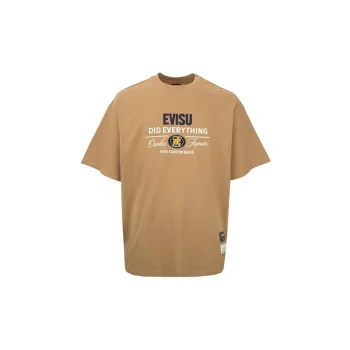 EVISU Drop Shoulder Sleeve T Shirt Men's Ginger