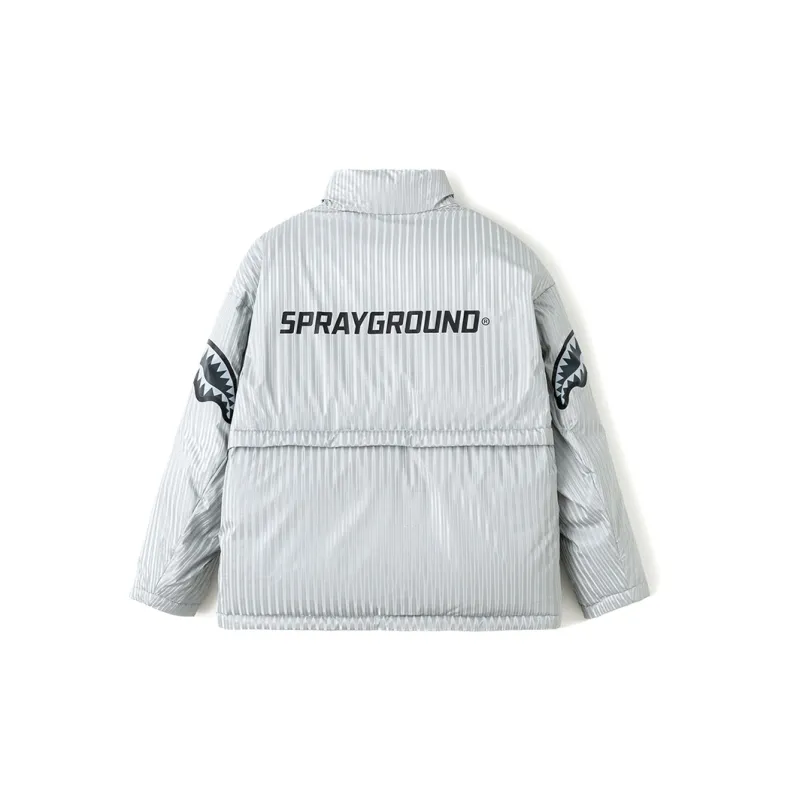 SPRAYGROUND Stripes Stand Collar Loose Fit Thickened Down Jacket Unisex-1