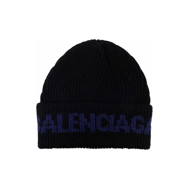 Balenciaga Intarsia-logo Beanie-0