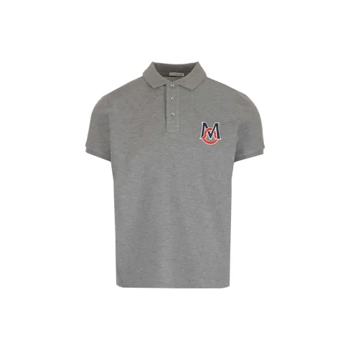 Moncler Polo Shirts Men Gray