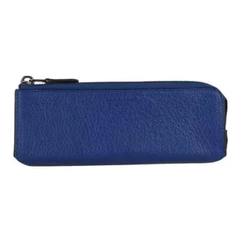 COACH Organizational Case Refined Pebble Leather Coin Purse Clutch Small Size Men's Royal Blue