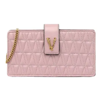 VERSACE Virtus Leather Clutch Women's Pink