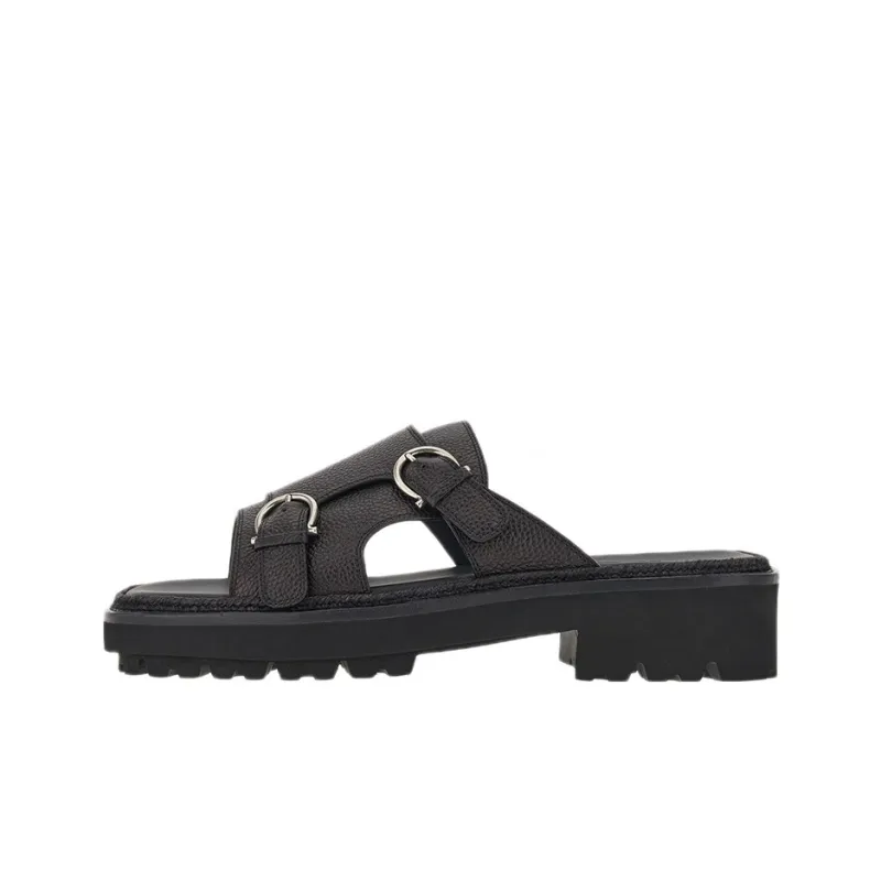 FERRAGAMO Slide Slippers Men's Black-0