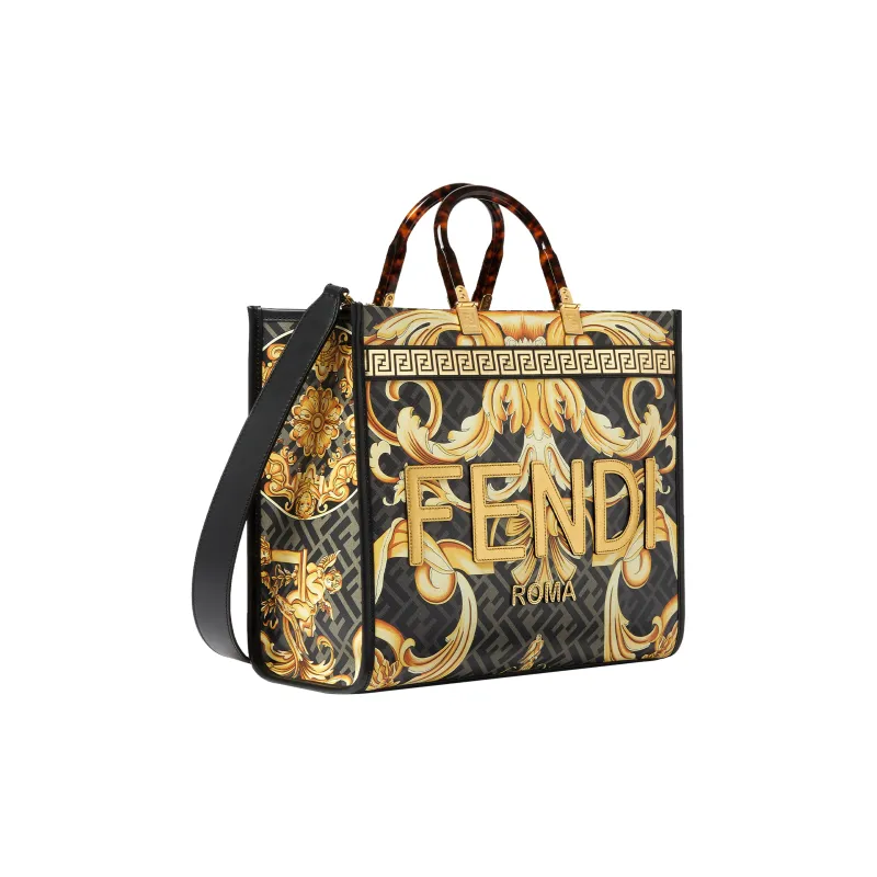 VERSACE FENDI Collaboration Leather Tote Bag Shopping Bag Shoulder Bag Crossbody Bag Handbag Women's Multicolor-1