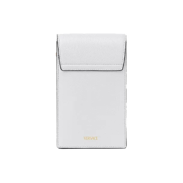 VERSACE La Medusa Calfskin Portable One Shoulder Crossbody Cell Phone Pouch Women's White-2