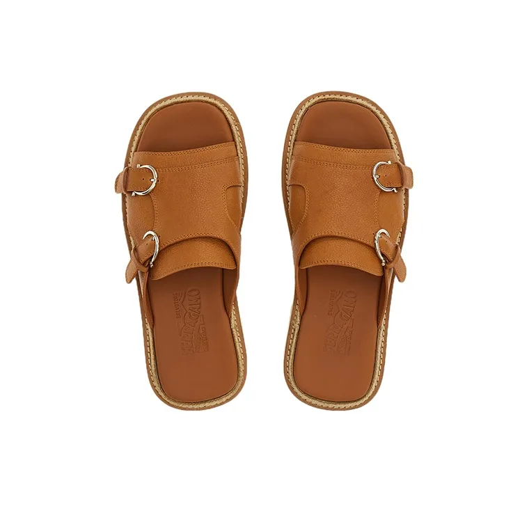 FERRAGAMO Slip Resistant Slide Slippers Men's Brown-2