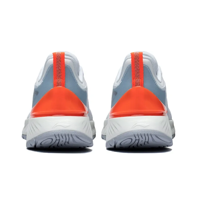 LiNing YueYing Element Rebound Cushioning Slip Resistant Low Top Running Shoes Men's White Orange-3