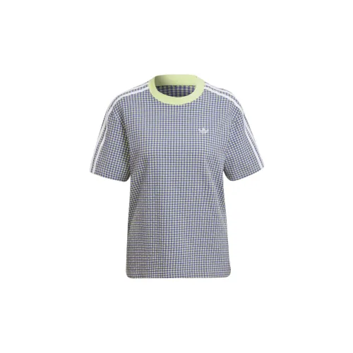 Adidas Originals GINGHAM TEE T-Shirts Women's Blue