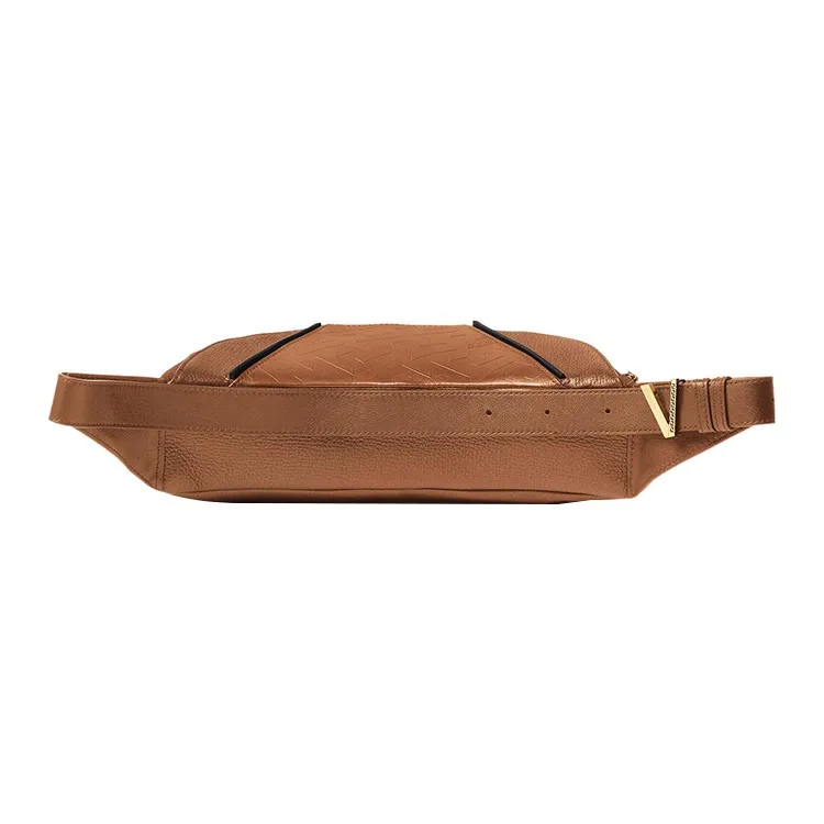 FANSIZHE Cow Leather Fanny Pack Men's Brown-2
