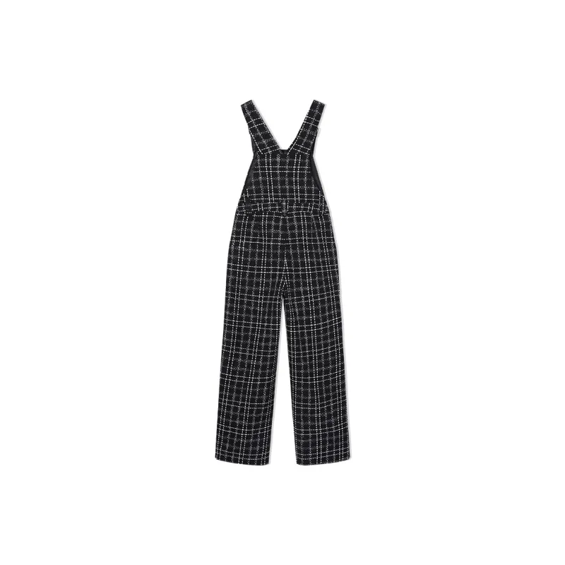 EPTISON WOMAN Overalls Women's Black White Plaid-1