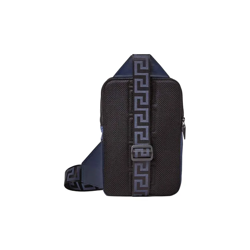VERSACE Nylon One Shoulder Crossbody Bag, Sling Bag Men's Blue-2