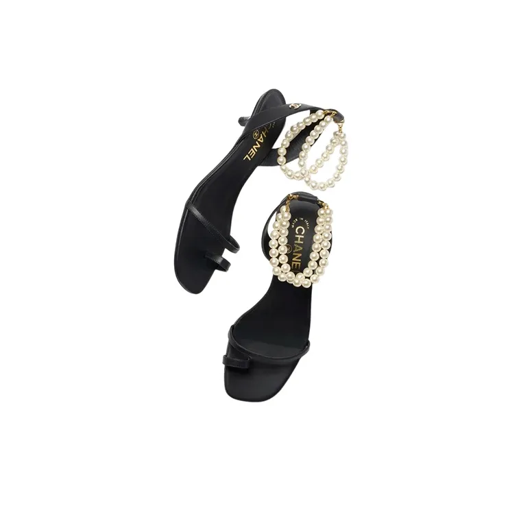 CHANEL Stylish Sandals Women's Black-3