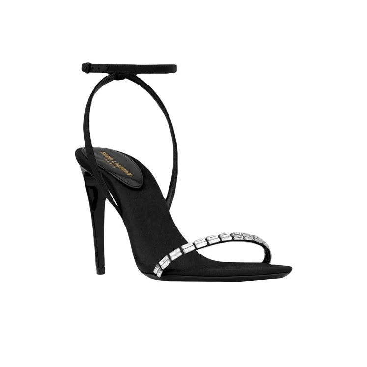SAINT LAURENT Gloria Strap Sandals Women's Black-2