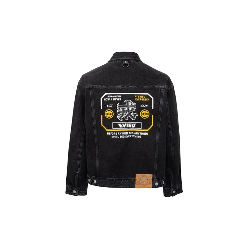 EVISU Denim Jackets Men's Black-1