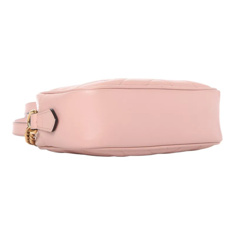 GUCCI GG Marmont Quilting Leather Camera Bags Crossbody Bag Shoulder Bag Women's Pink-3