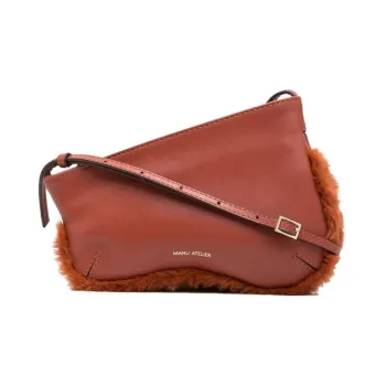 Manu Atelier Calfskin Handbag, Shoulder Bag Women's Brick Red