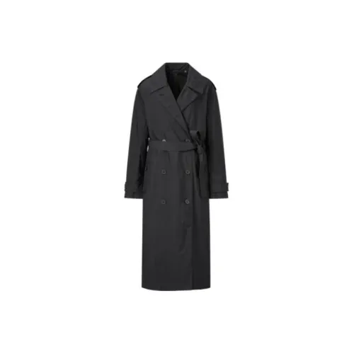 UNIQLO Trench Coats Unisex Black