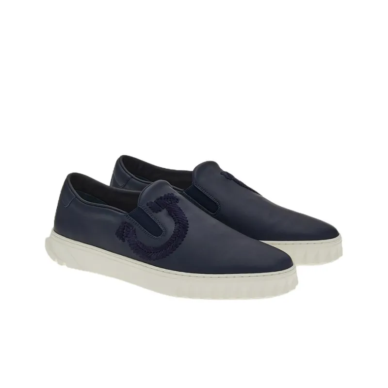 FERRAGAMO GANCINI Stylish Skateboarding Shoes Men's Dark Blue-1