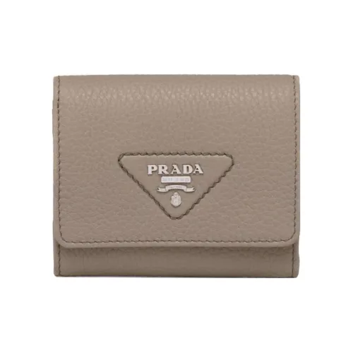 PRADA Saffiano Leather Wallet Small Size Women's Clay jacket