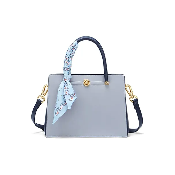 Gong Xuan Cow Leather Shoulder Bag, Crossbody Bag, Handbag Regular Women's Depressed Slate Blue-1