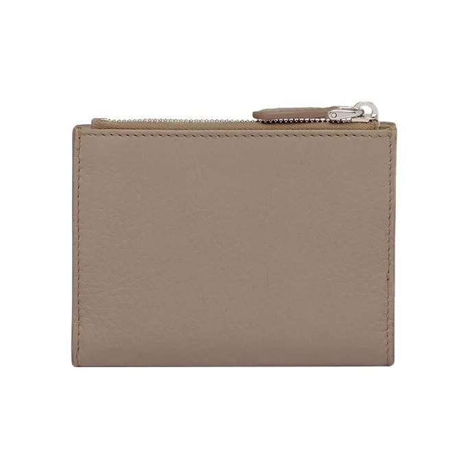PRADA Leather Wallet Trumpets Women's Gray-1