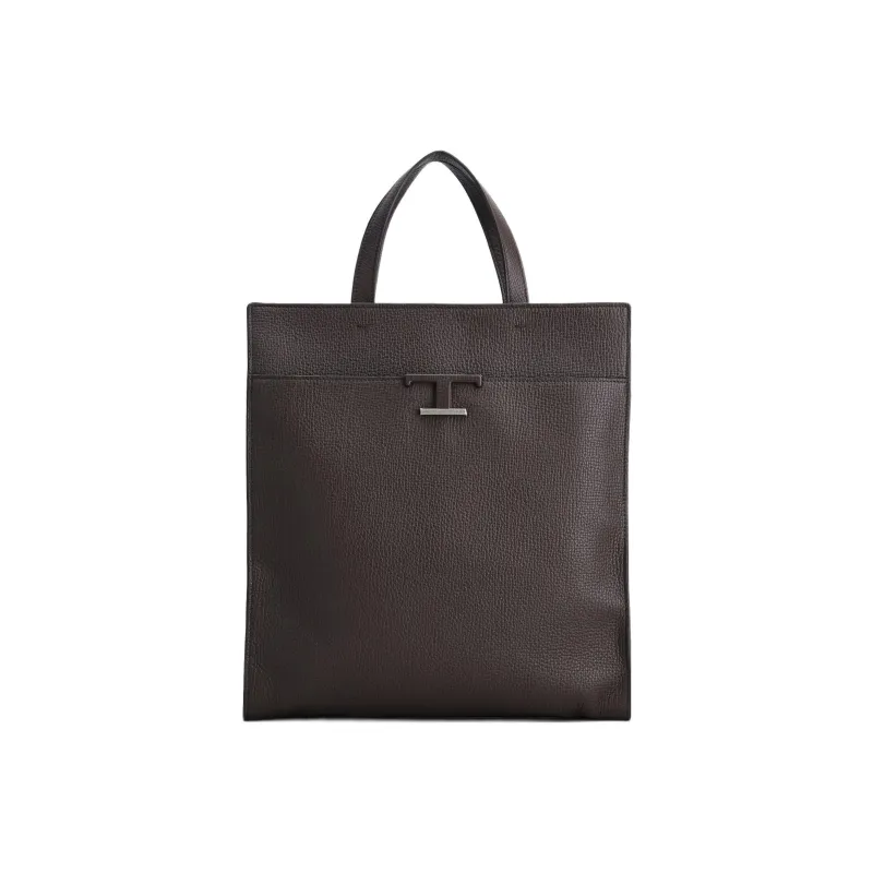 TOD'S Timeless Leather Handbag Medium Size Men's Brown-0