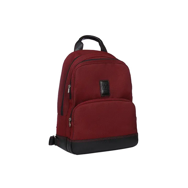 LONGCHAMP Le Foulonné Fabric With Leather Backpack Unisex Dark Red-1