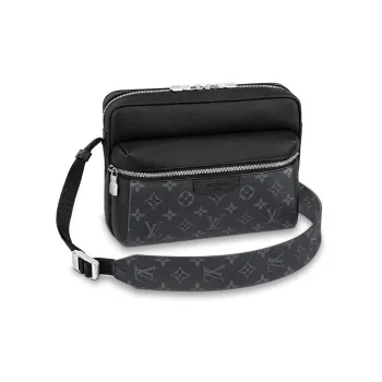 LOUIS VUITTON Outdoor Messenger Monogram Eclipse Taiga Black