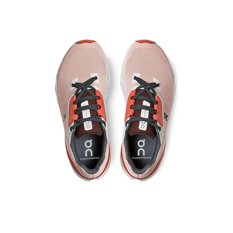 On Running Cloudstratus Rose Red Women's-3