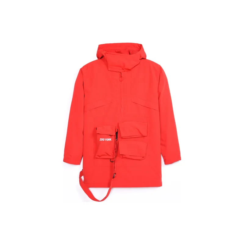 Zoo York Brand Logo Solid Color Stand Collar Loose Fit Puffer Jacket Unisex Black-5