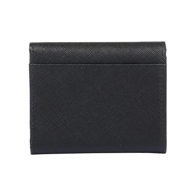 PRADA Saffiano Leather Wallet Trumpets Women's Black-1