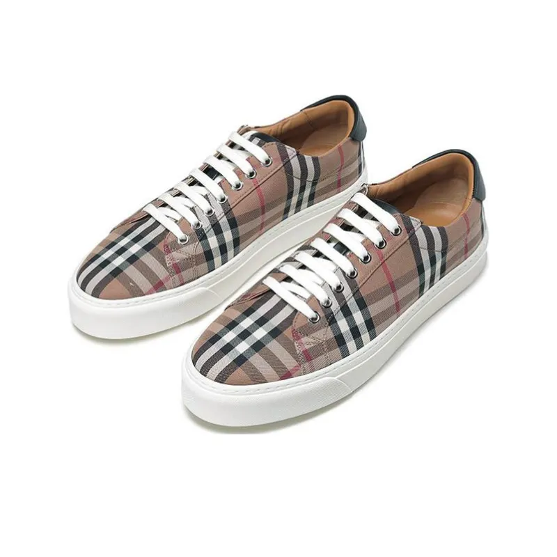 Burberry Check Print Low-Top Sneaker Dark Brown-2