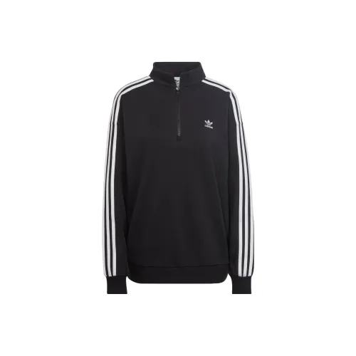 adidas originals Adicolor Trefoil Quarter-Zip Sweatshirt Black