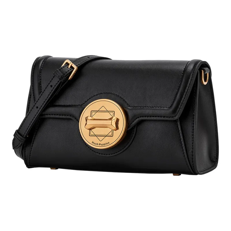 Hush Puppies High grade Cowhide Shoulder Bag, Crossbody Bag Women's Black-1