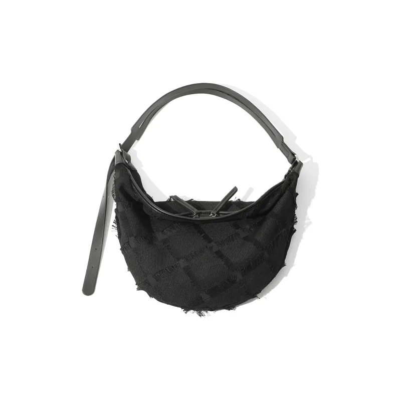 MASTER CANVAS Fabric Semi Round Shoulder Bag Dumpling Shoulder Bags Regular Women's Black-2