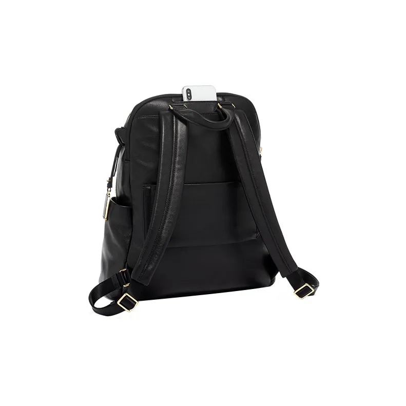 TUMI Voyageur Leather Backpack Women's Black-2