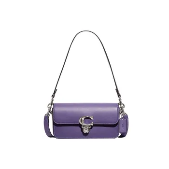 COACH Studio Solid Color Cow Leather Portable Crossbody Bag, Shoulder Bag Women's Purple