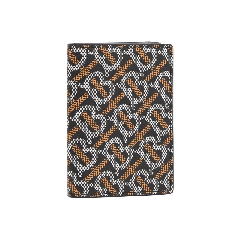 Burberry Leather Card Holder Men's Black/Orange-1