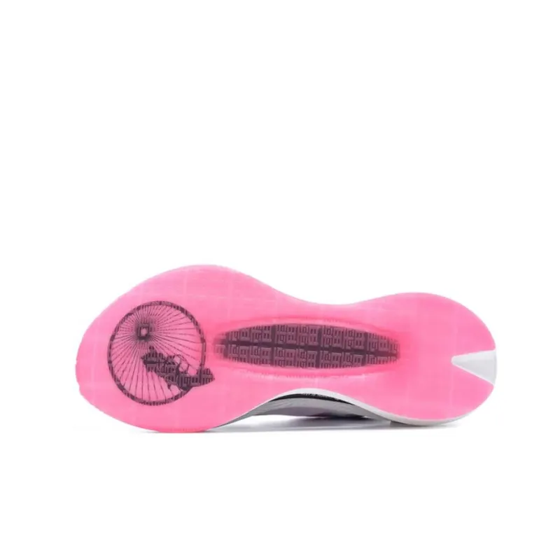 LiNing Jueying Bib Number Shock Absorbers Low Top Bounce Speed Running Shoes Women's Pink White-4