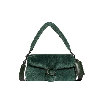COACH Pillow Shearling Portable Crossbody Bag Shoulder Bag Women's Green