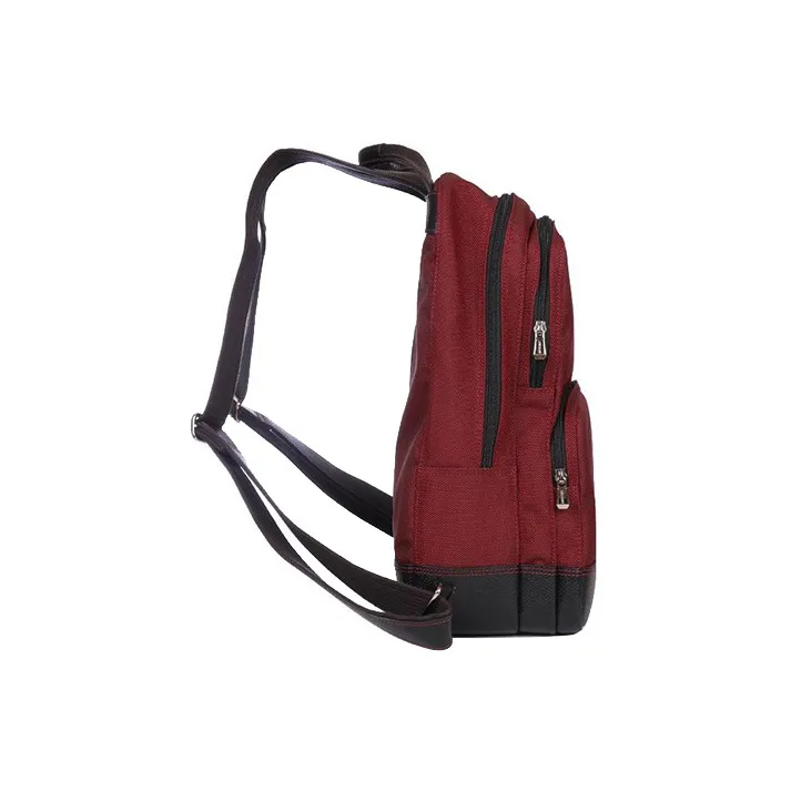 LONGCHAMP Le Foulonné Fabric With Leather Backpack Unisex Dark Red-2