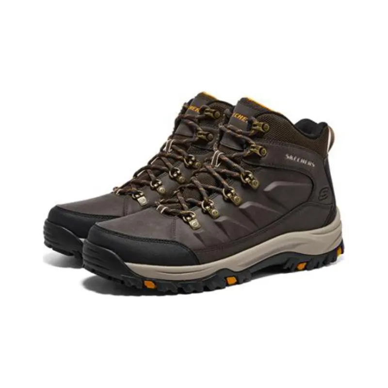 Skechers Relment Cushioning Anti Slip And Wear Resistant High Top Outdoor Shoes Men's Chocolate-2