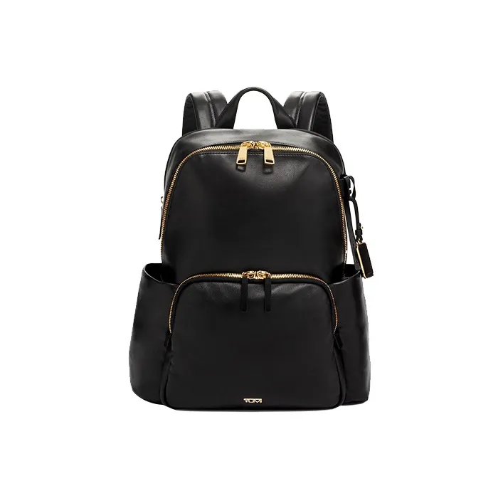 TUMI Voyageur Leather Backpack Women's Black-0