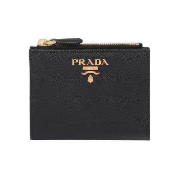 PRADA Saffiano Leather Wallet Small Size Women's Black