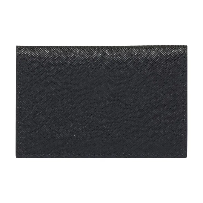 PRADA Saffiano Leather Card Clip Card Holder Women's Black-1