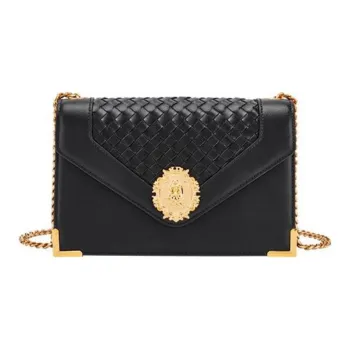 Hush Puppies Cow Leather Chain Bag, Shoulder Bag Medium Size Women's Black