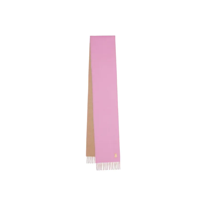 Burberry Knit Scarves Unisex Cherry Blossom Pink/Camel-0