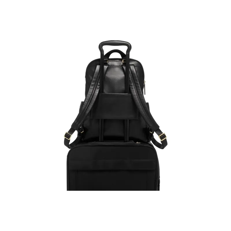TUMI Voyageur Leather Backpack Women's Black-4
