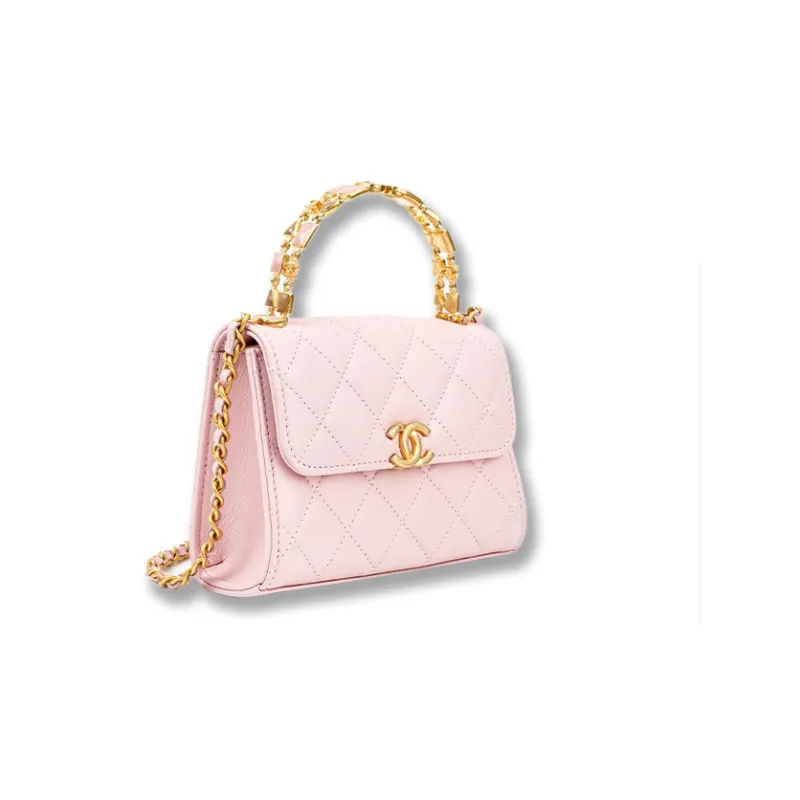 CHANEL 22K Autumn And Winter Lambskin Clutch Handbag, Shoulder Bag, Crossbody Bag Medium Size Women's Pink-1